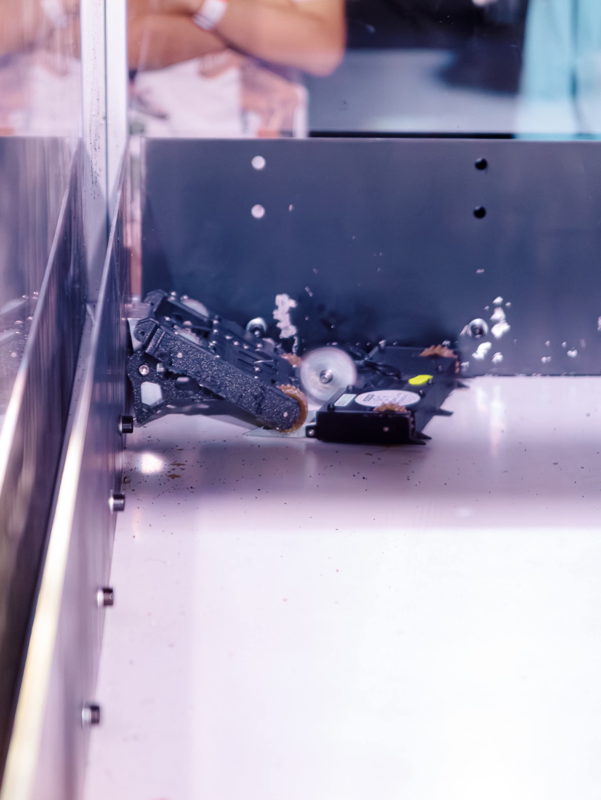 Robot pinned against the wall